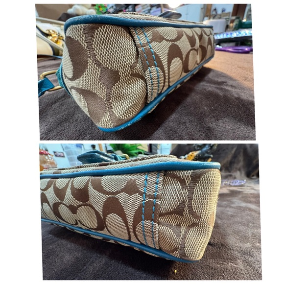 Authentic Coach Brown and Teal crossbody - Picture 7 of 14